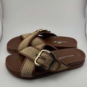 Marc Fisher Brown Slide Sandals